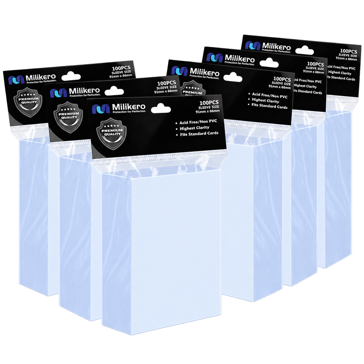Milikero Clear Card Sleeves – 600 Count (6 × 100)